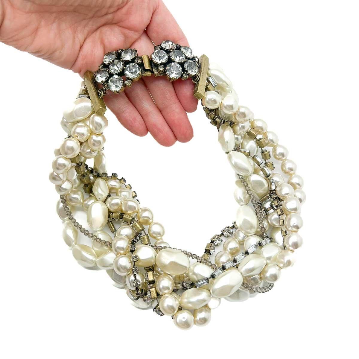 Torsade di perle e cristalli vintage anni '90 In condizioni buone in vendita a Wilmslow, GB