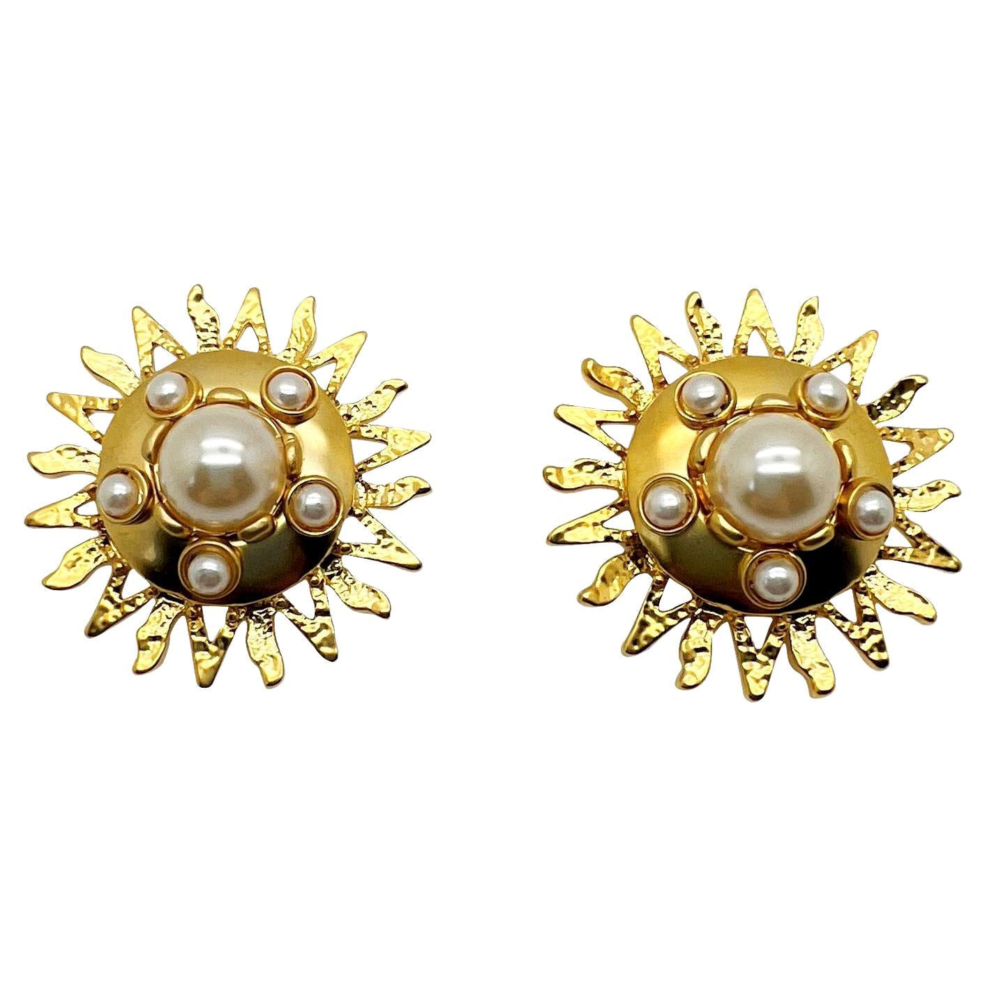 Pendientes de perlas vintage de la década de 1980
