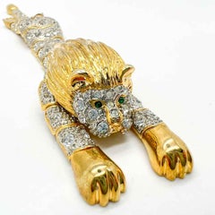 Vintage Statement Reclining Lion Brooch 1990s