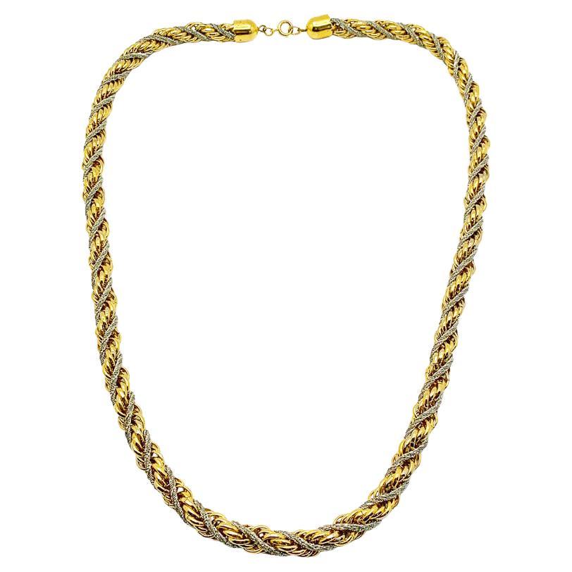 Vintage Statement Two Tone Rope Chain 1990s For Sale