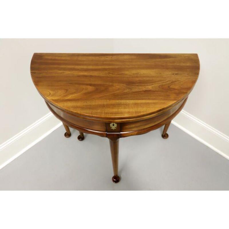 STATTON Oxford Solid Cherry Georgian Flip Top Demilune Console Table B In Good Condition In Charlotte, NC
