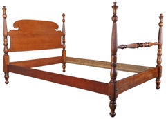 Vintage Statton Trutype Americana Cherry Full Size Four Poster Thistle Bed