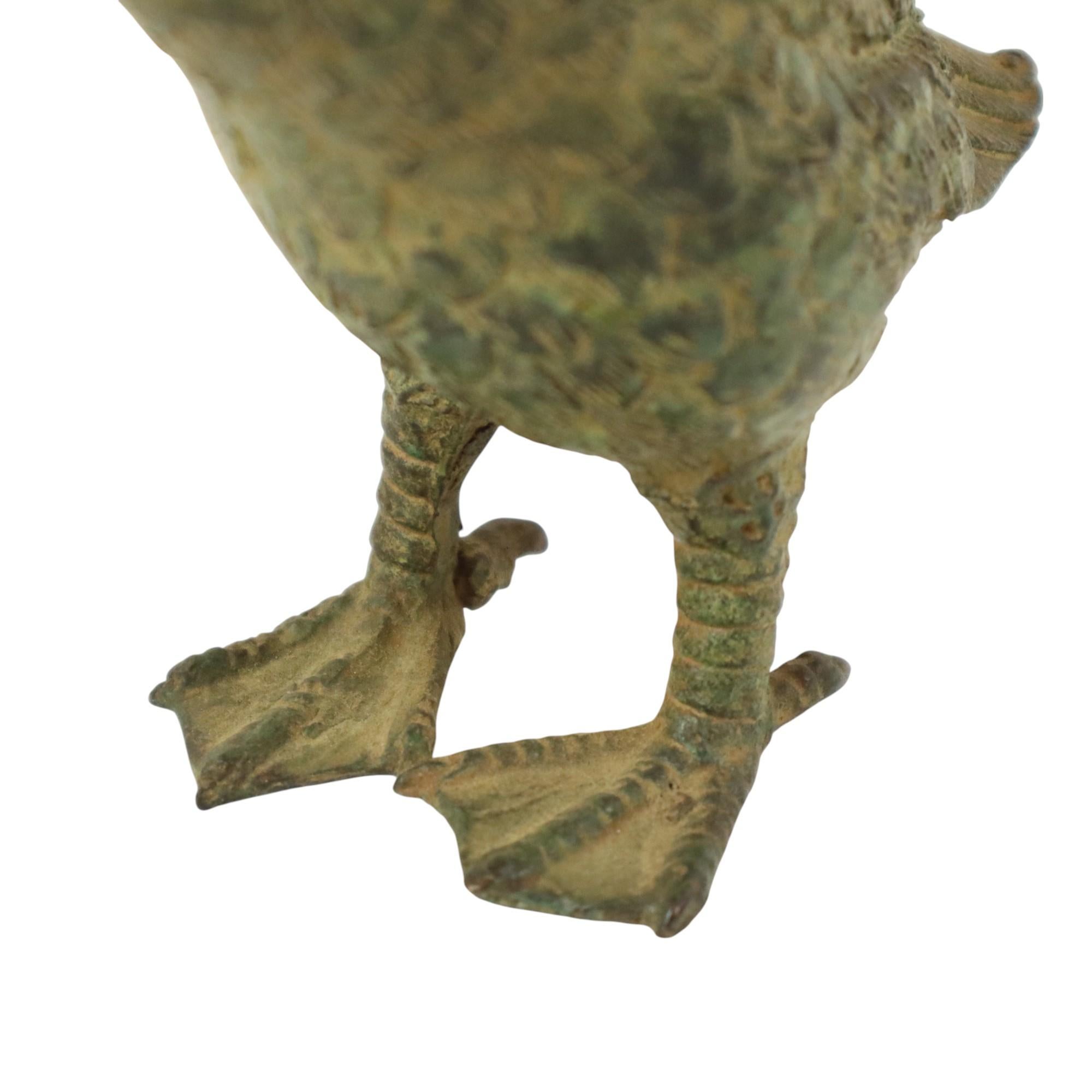 Statua d'epoca di corridore indiano Anatra in bronzo patinato XX secolo in vendita 3