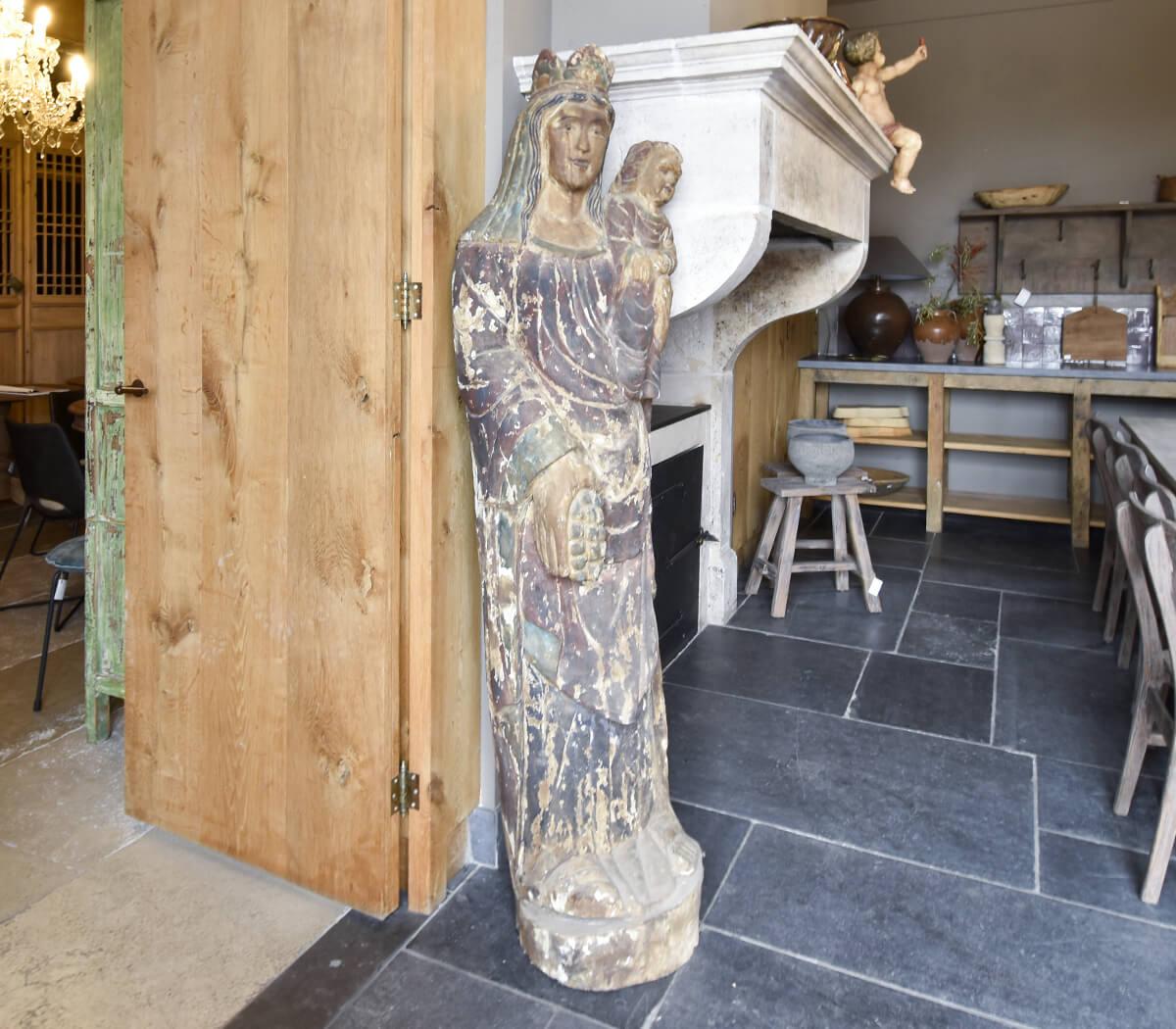 Vintage-Statue der Maria mit Jesus  (Niederländisch) im Angebot
