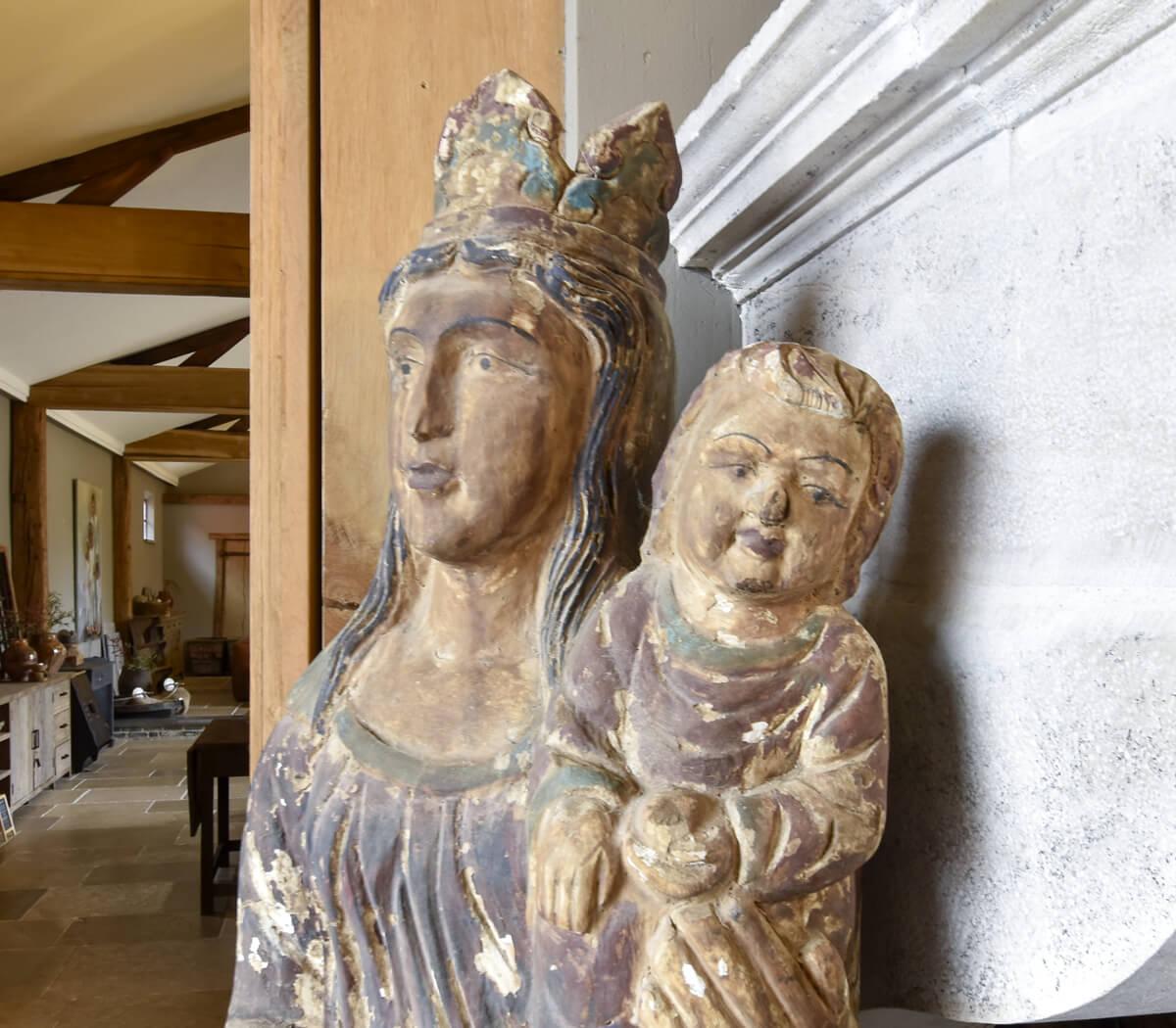 Vintage-Statue der Maria mit Jesus  im Zustand „Relativ gut“ im Angebot in Udenhout, NL