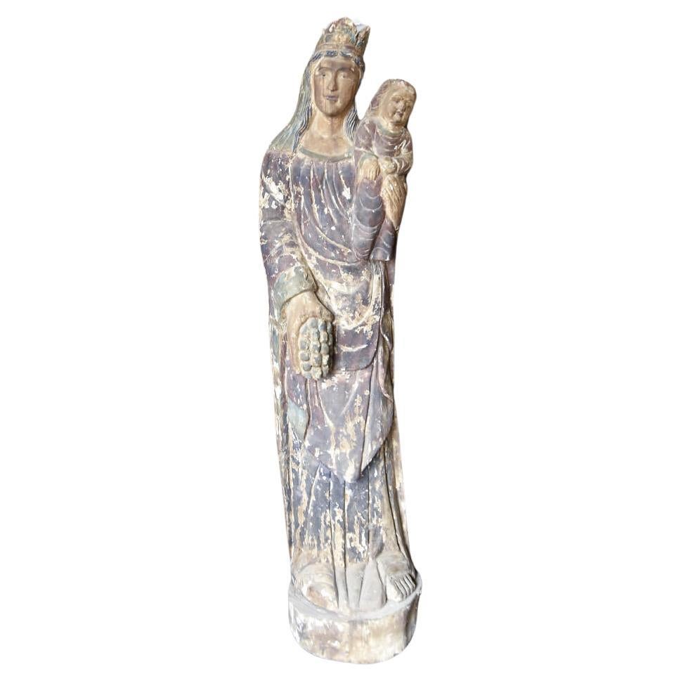 Vintage-Statue der Maria mit Jesus  im Angebot