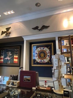 Vintage "Statue of Liberty Centennial" Hermes Silk Scarf by Joachim Metz 'Blue'