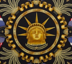"Statue of Liberty Centennial" Vintage Hermès Silk Scarf by Joachim Metz