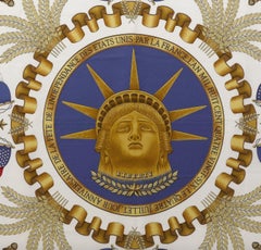 "Statue of Liberty Centennial" Vintage Hermès Silk Scarf by Joachim Metz