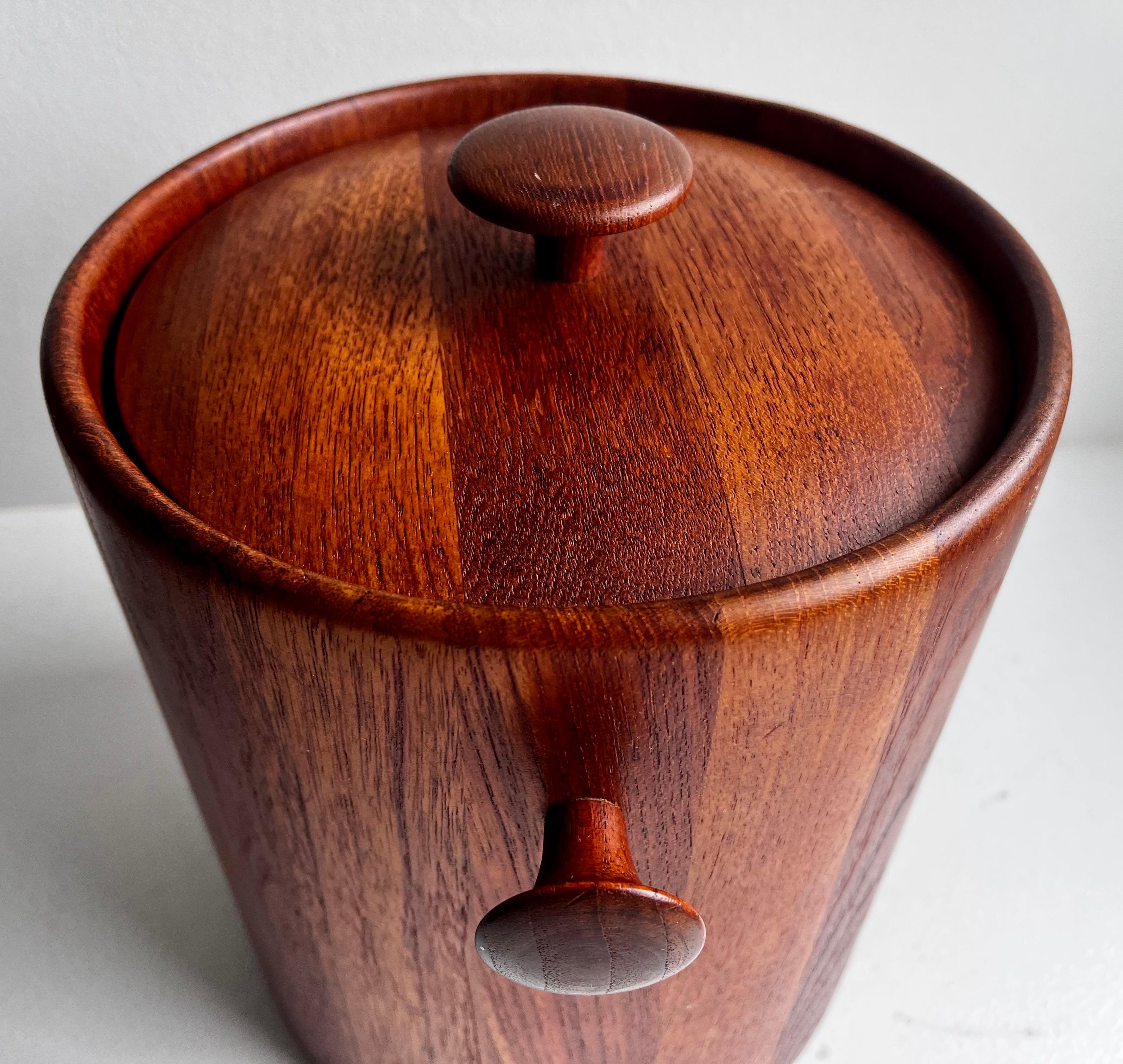 Vintage Eiskübel aus Teakholz von Flemming Digsmed, Dänemark, ca. 1960 im Angebot 4