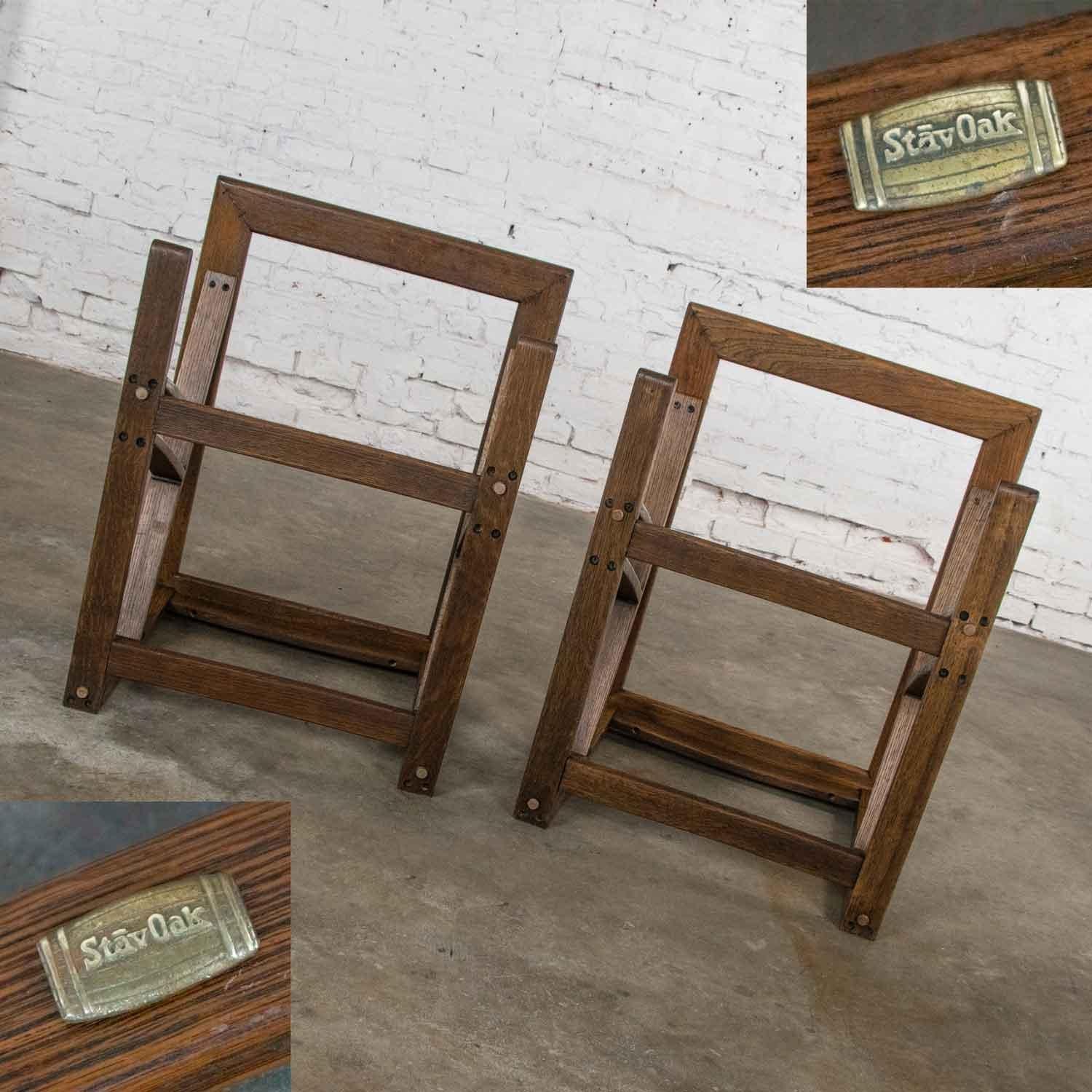 Vintage StavOak Pair End Side Tables Jack Daniels’ Barrel Staves Jobie G Redmond For Sale 5