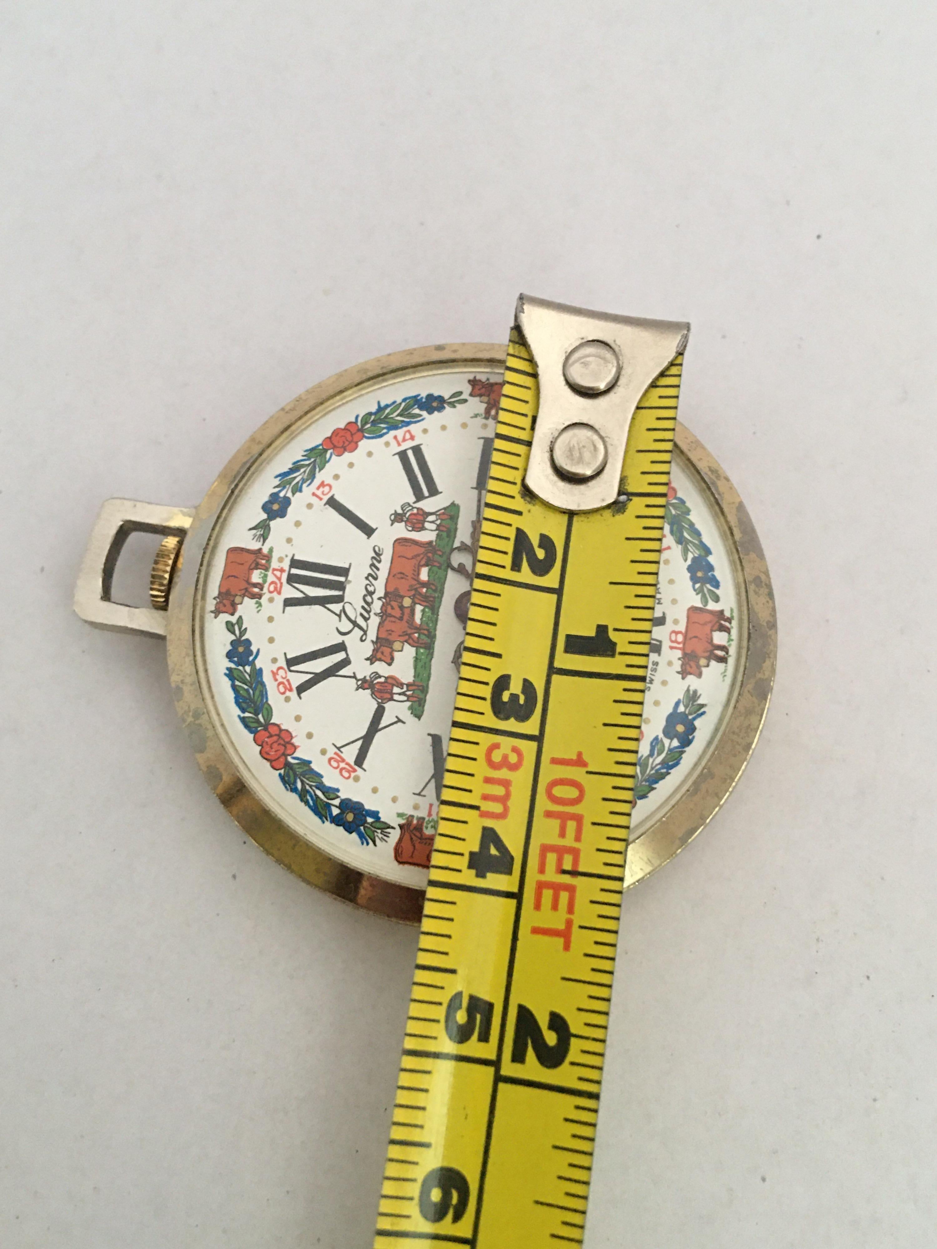 Vintage Dampfzug Schweizer mechanische Taschenuhr 1