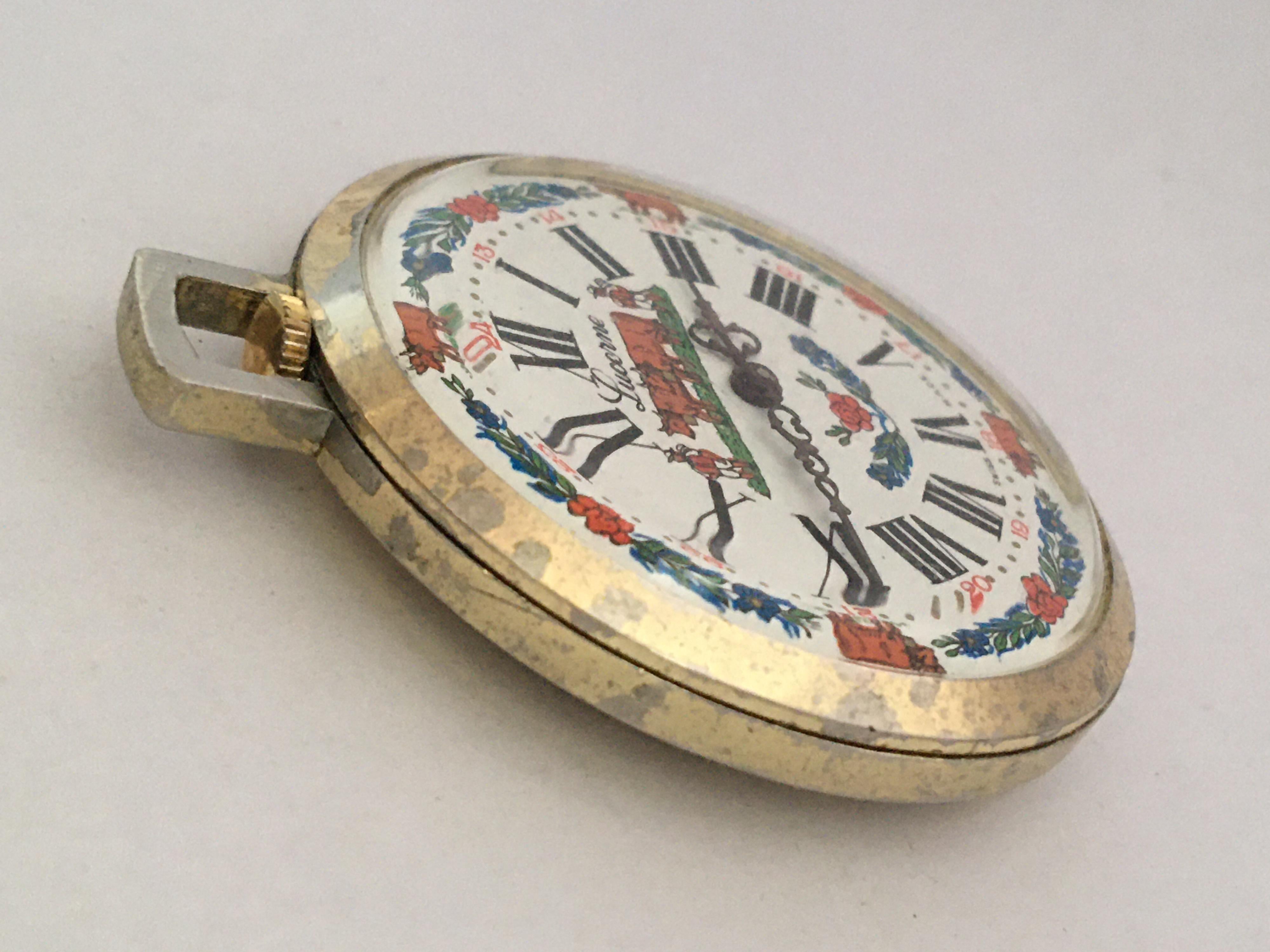 Vintage Dampfzug Schweizer mechanische Taschenuhr 2