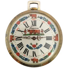 Vintage Dampfzug Schweizer mechanische Taschenuhr