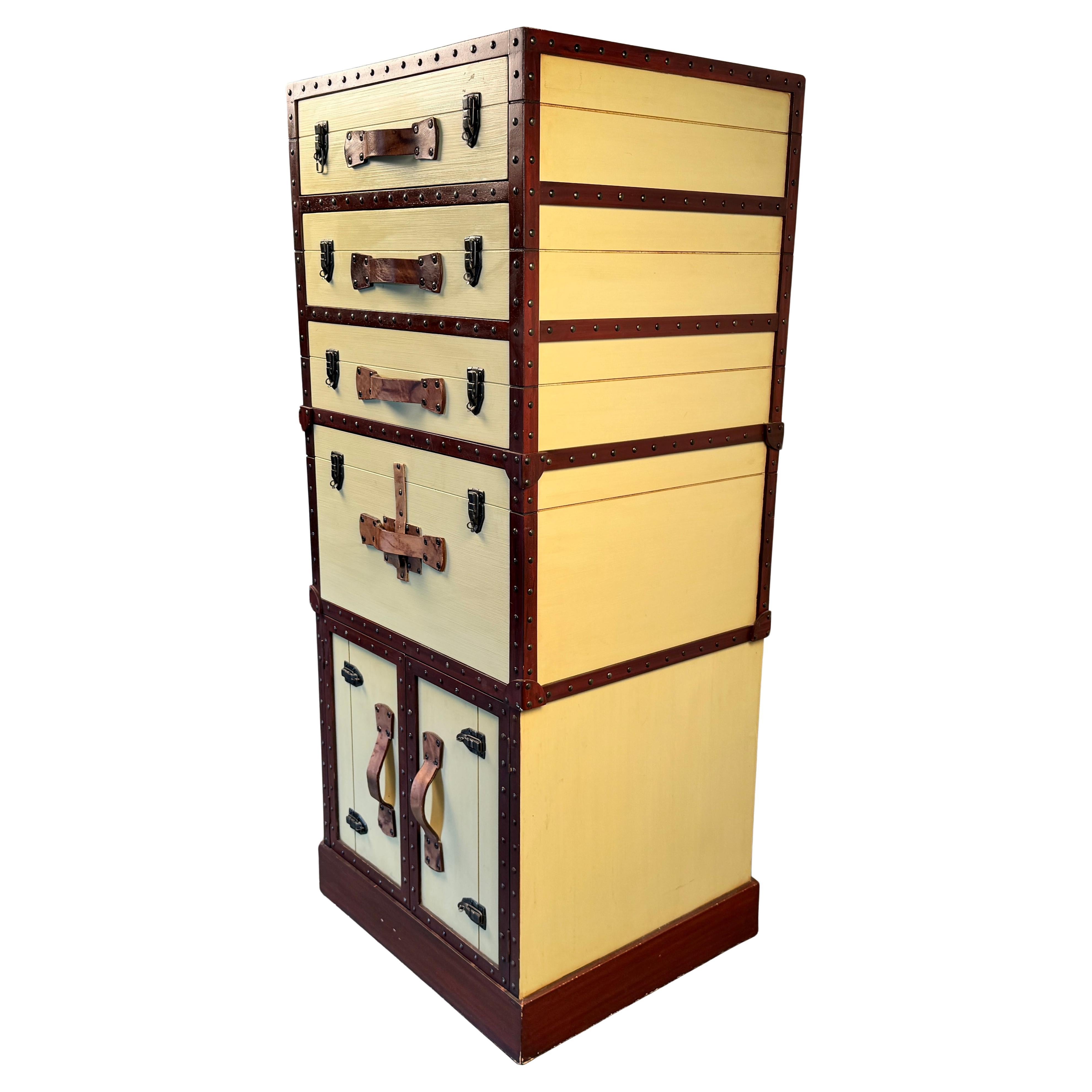 A stunning fusion of nostalgic allure and practical function, this vintage mid‑century steamer trunk dresser brings character and clever storage to modern interiors.

Please confirm location with seller (NY or NJ).