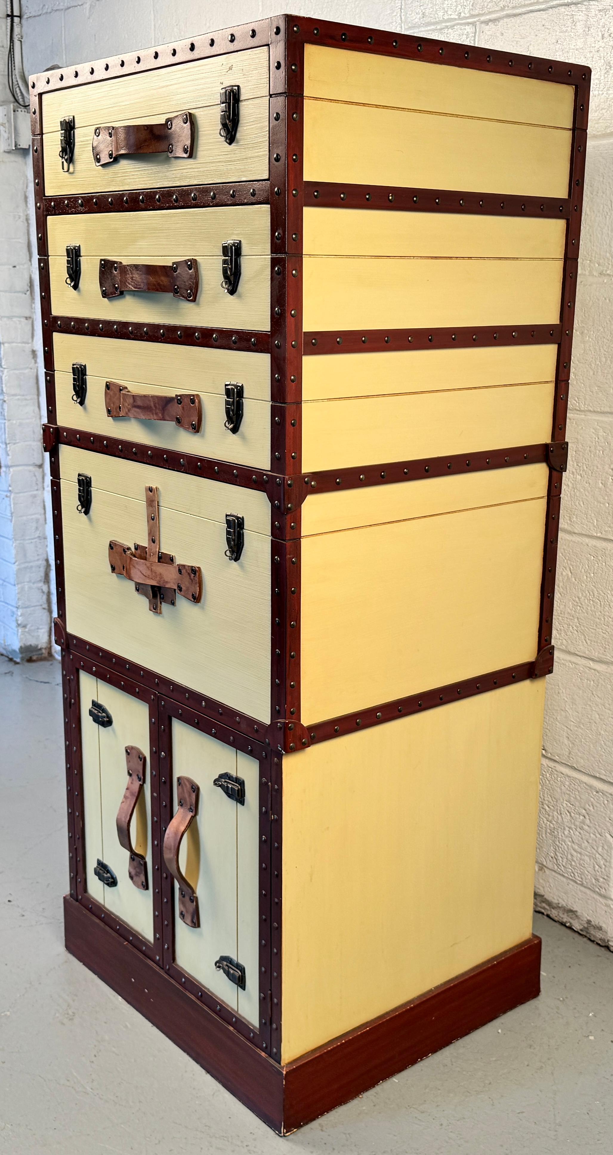 20th Century Vintage Steamer Trunk Dresser For Sale