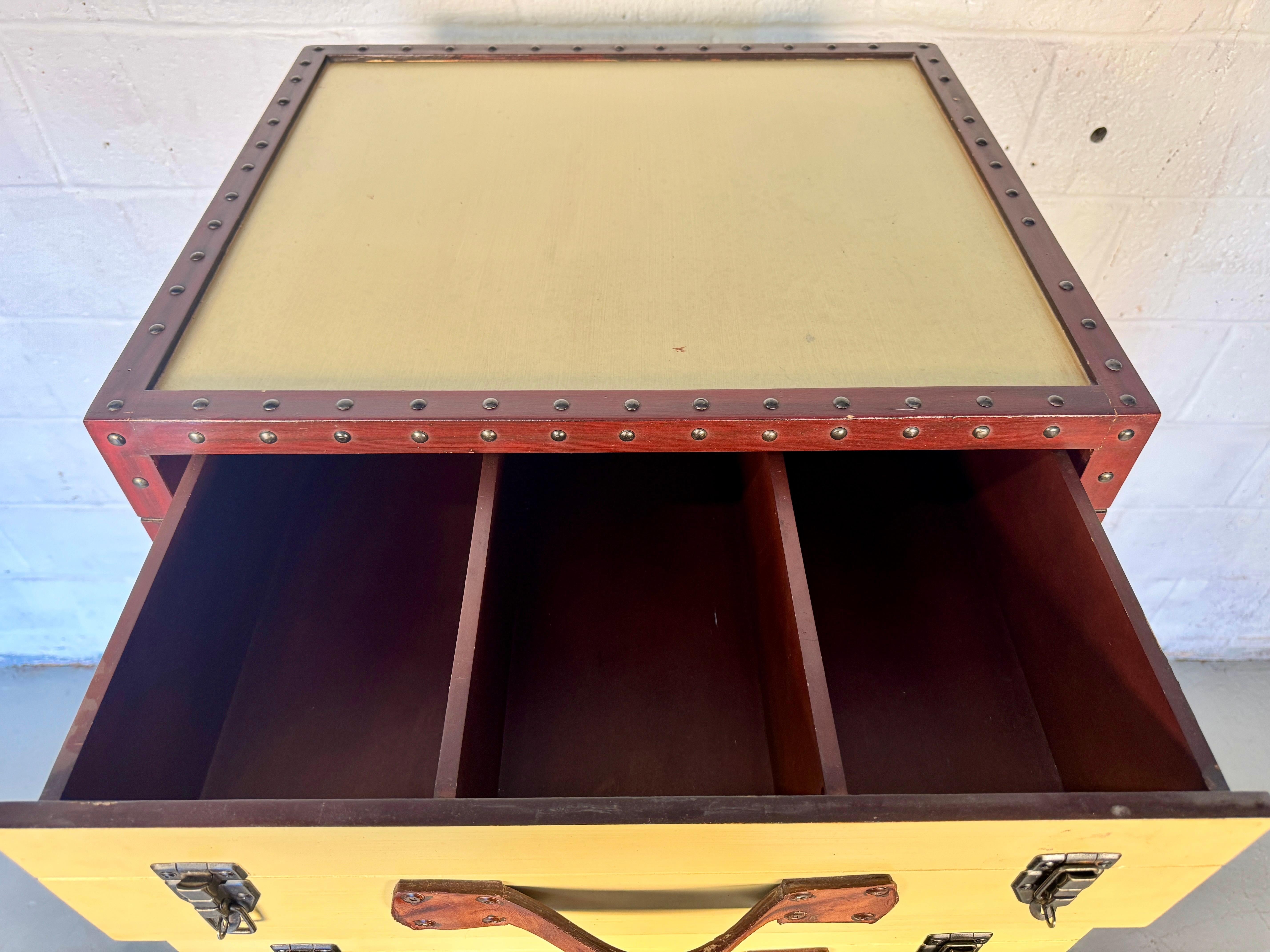 Vintage Steamer Trunk Dresser For Sale 1