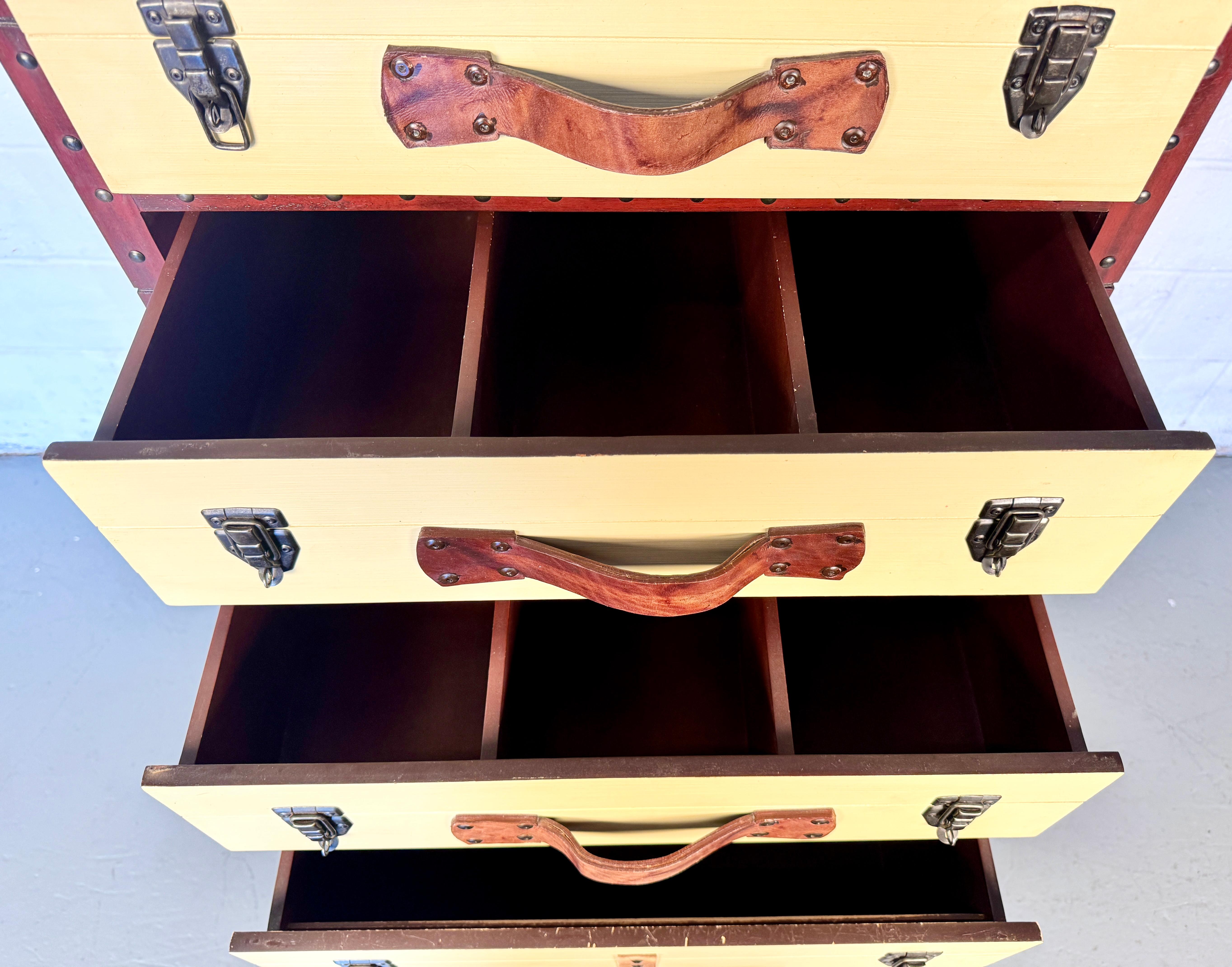 Vintage Steamer Trunk Dresser For Sale 3