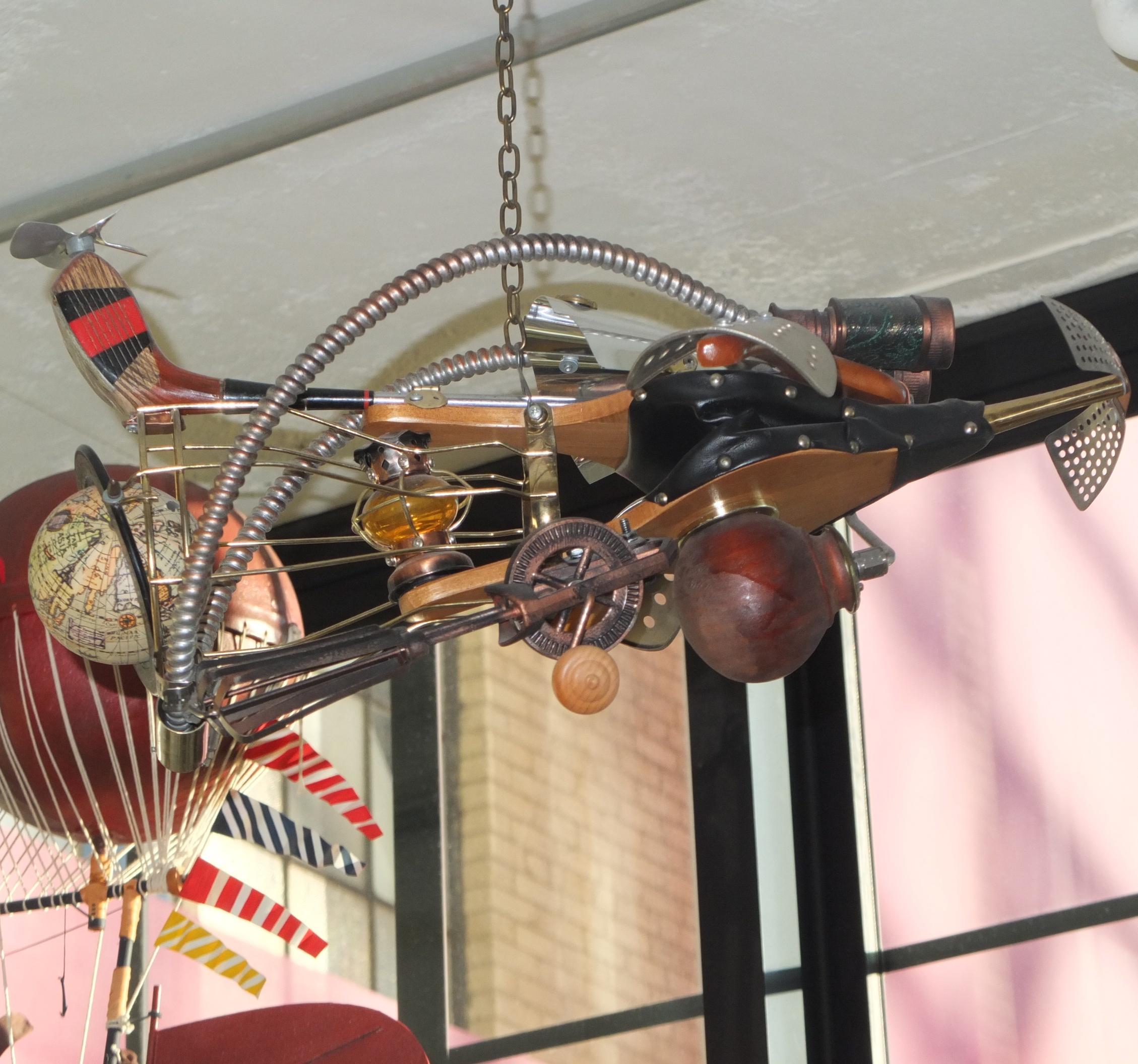 Vintage Steampunk Kinetic Fantasy Flying Machine 6