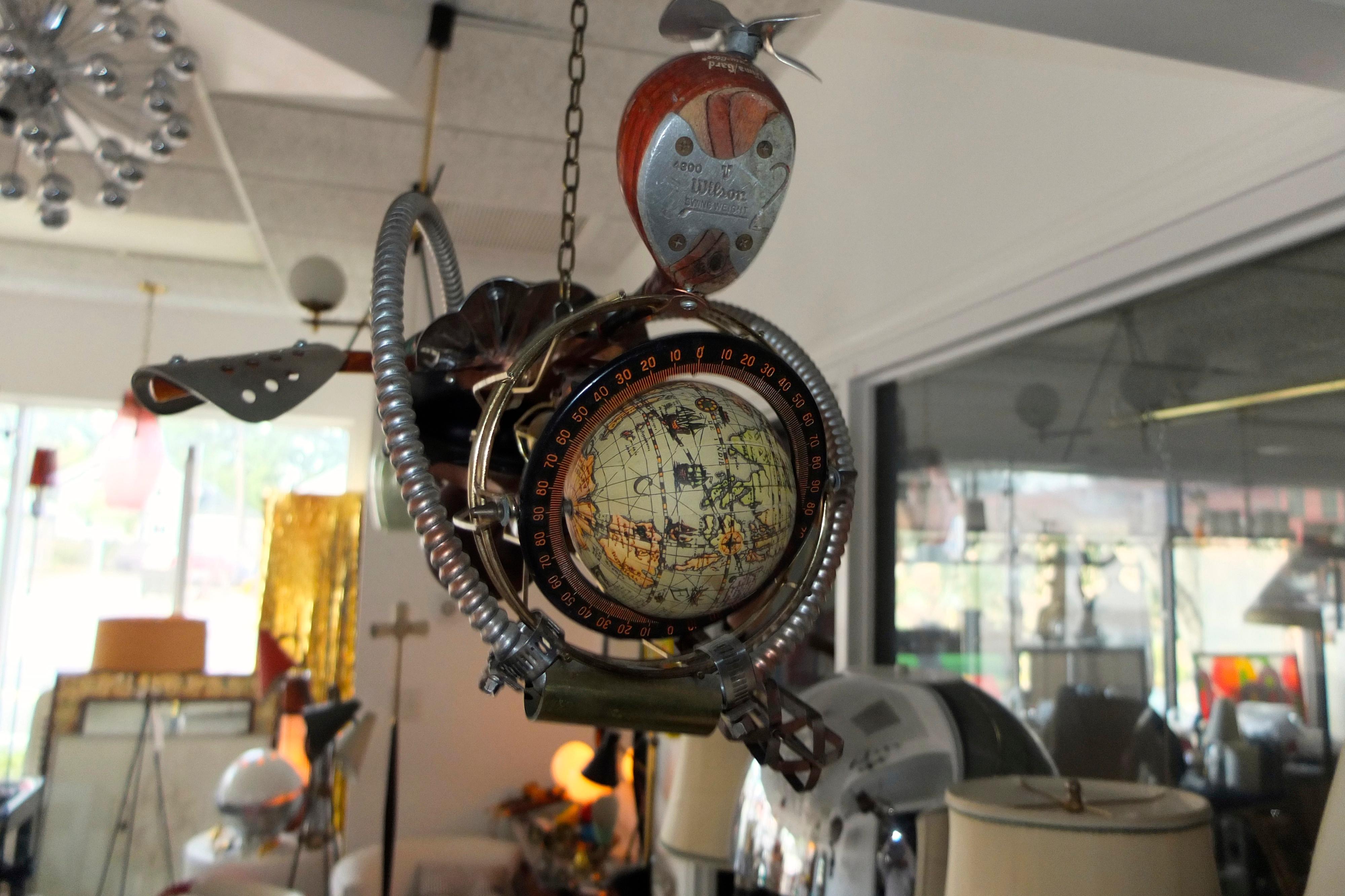 Vintage Steampunk Kinetic Fantasy Flying Machine In Good Condition In Hanover, MA