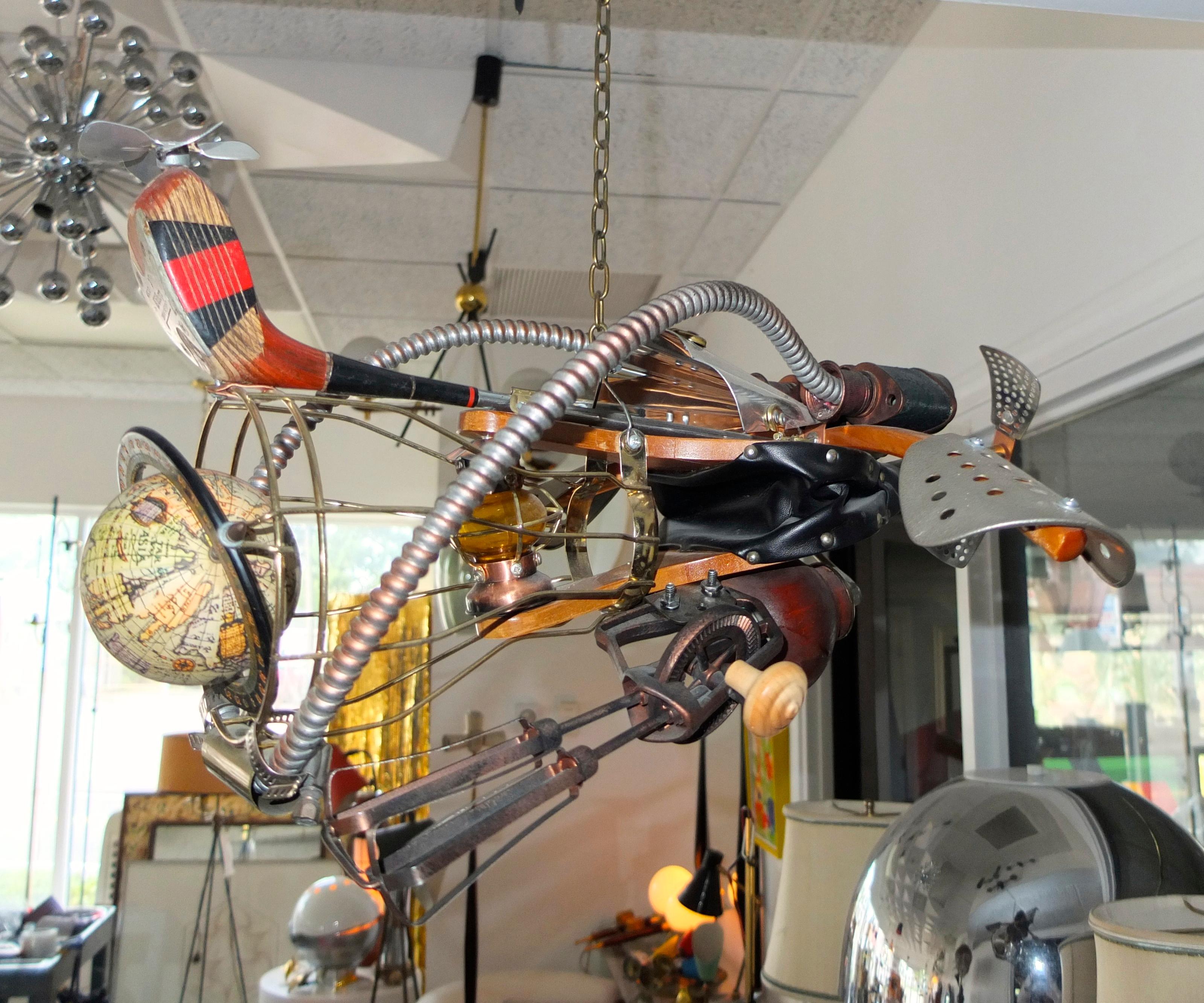 Late 20th Century Vintage Steampunk Kinetic Fantasy Flying Machine