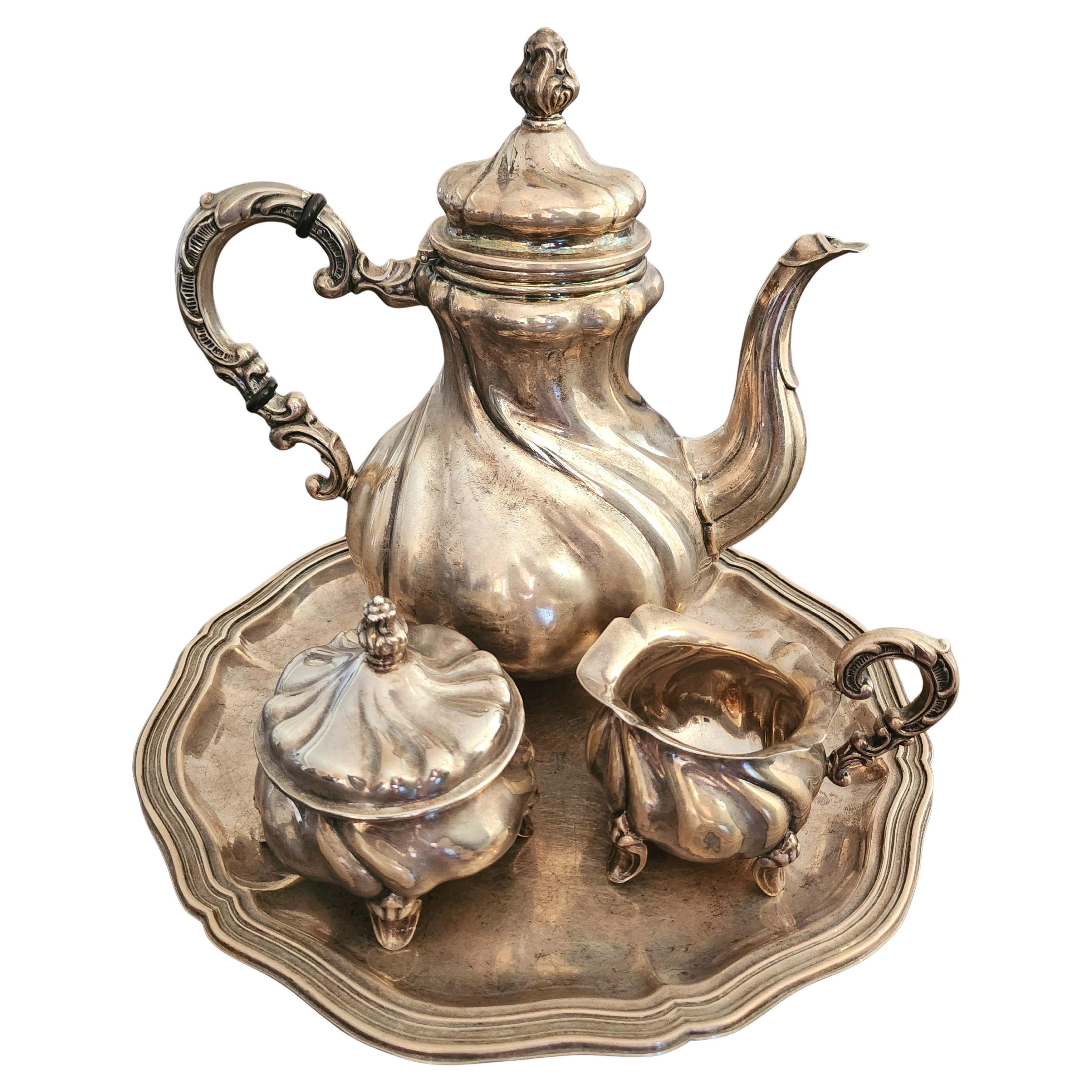 Women's Vintage Stearling Silver German Coffe Set For Sale