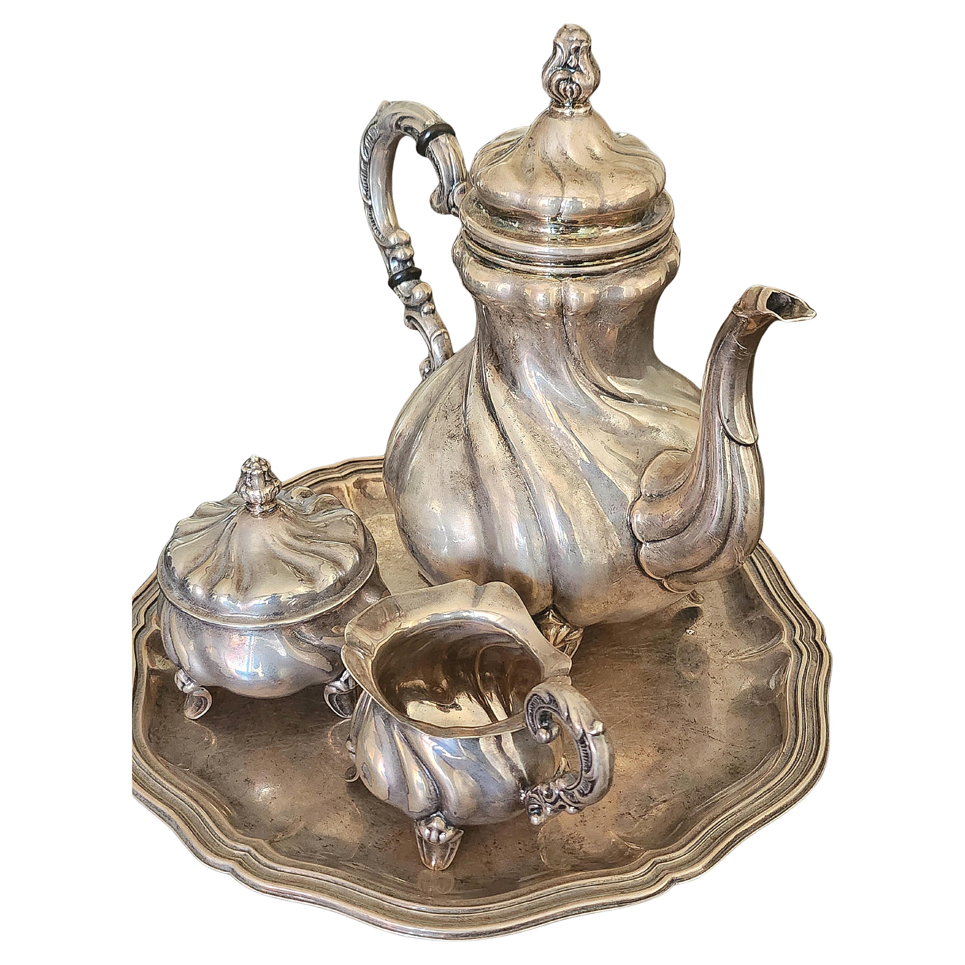 Vintage Stearling Silver German Coffe Set For Sale