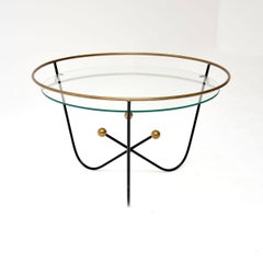 Vintage Couchtisch aus Stahl und Messing von Edward Ihnatowicz