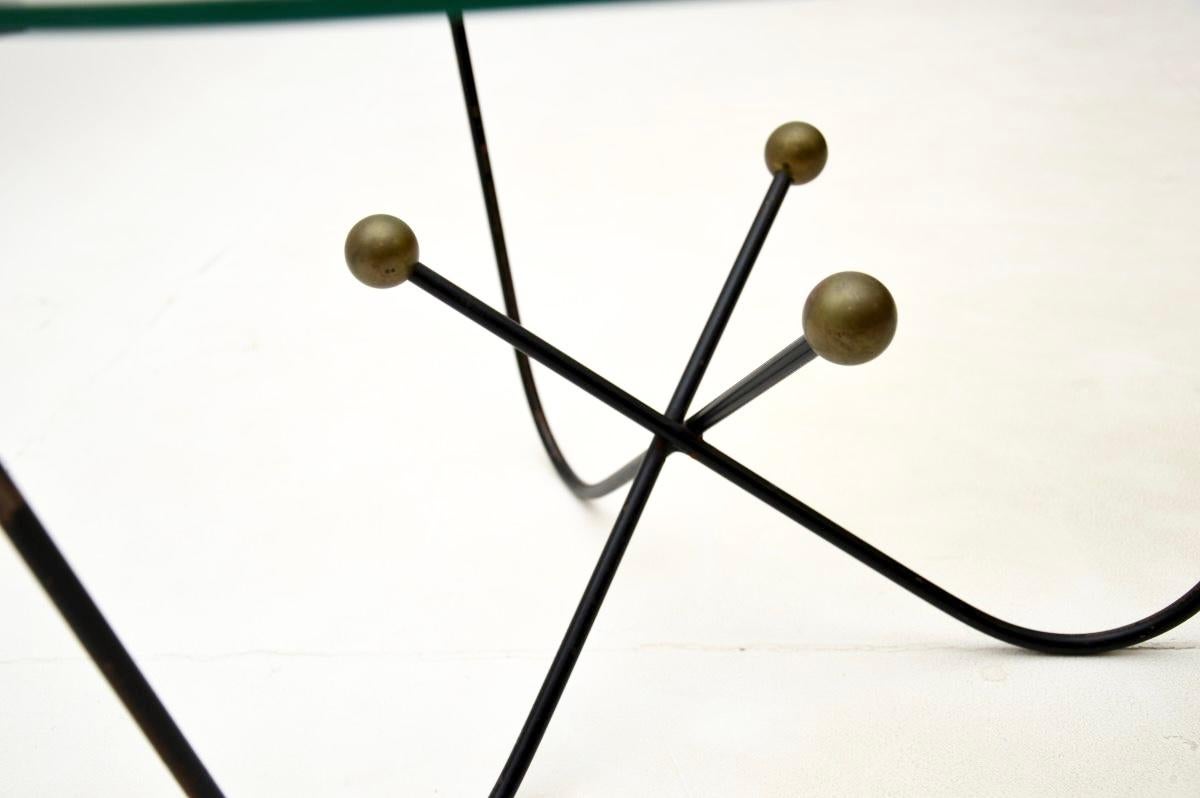 Vintage Steel and Brass Coffee Table by Edward Ihnatowicz For Sale 2