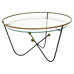Vintage Steel and Brass Coffee Table by Edward Ihnatowicz