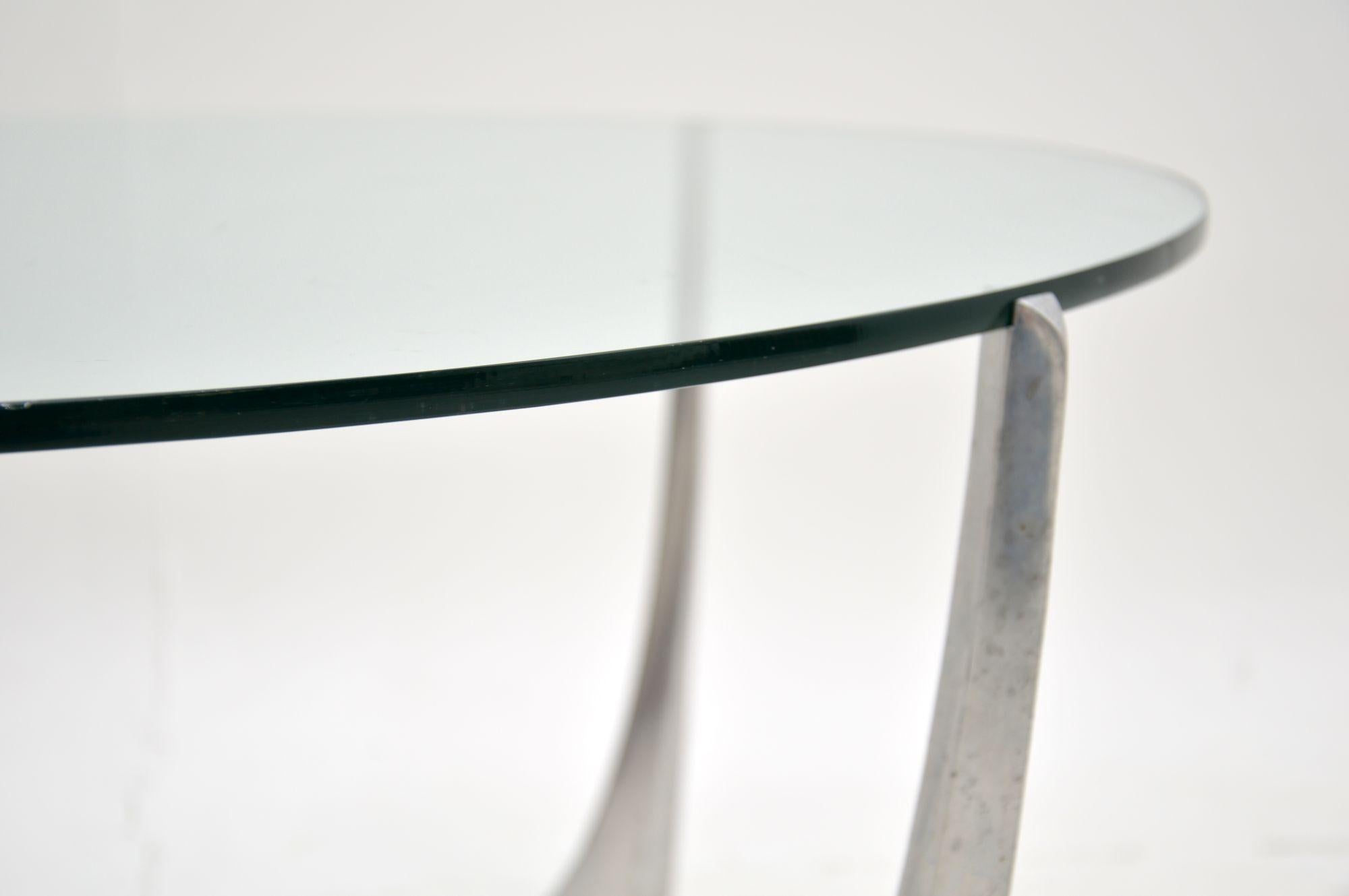German Vintage Steel and Glass Coffee Table by Knut Hesterberg