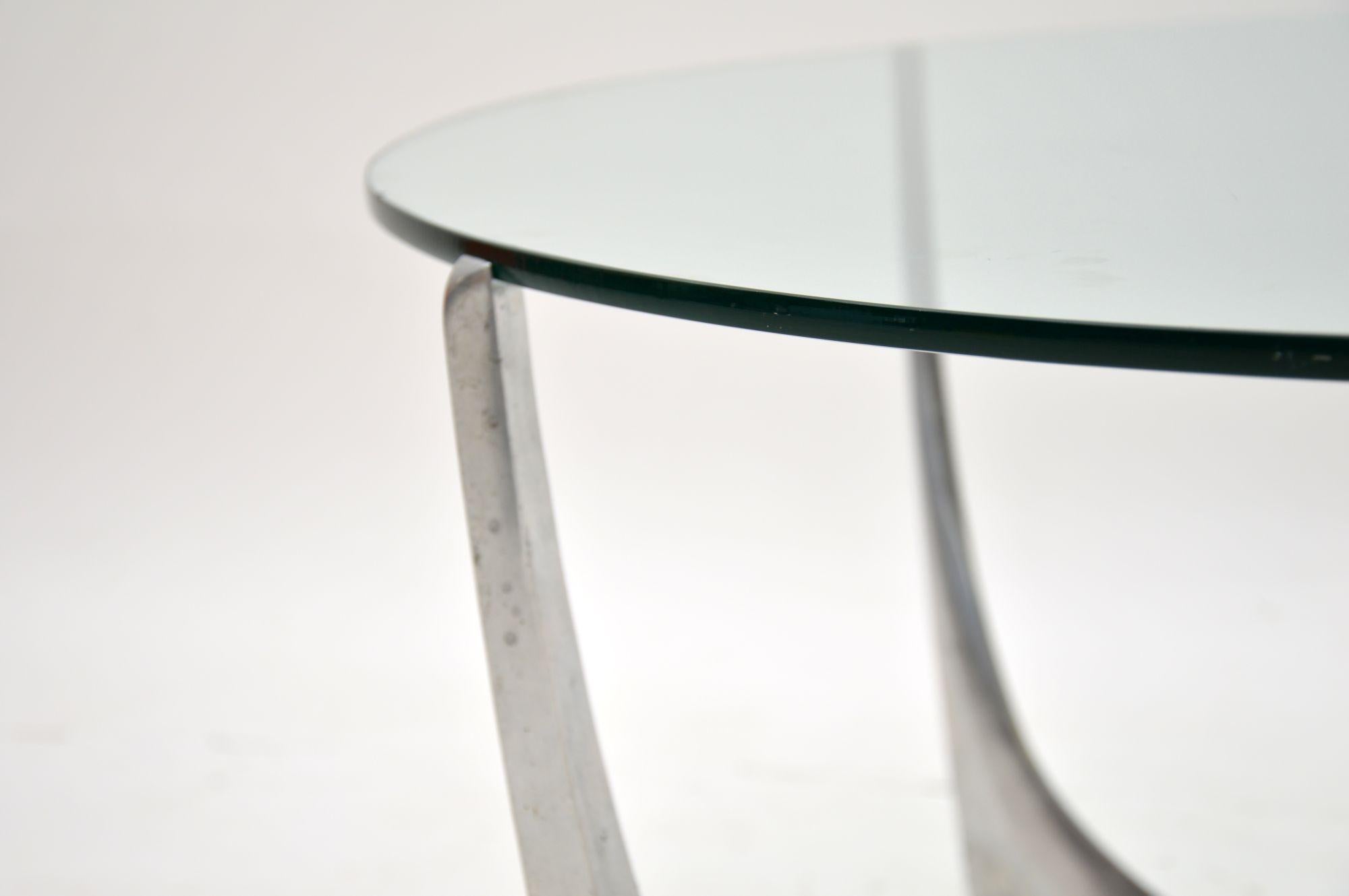 Mid-20th Century Vintage Steel and Glass Coffee Table by Knut Hesterberg