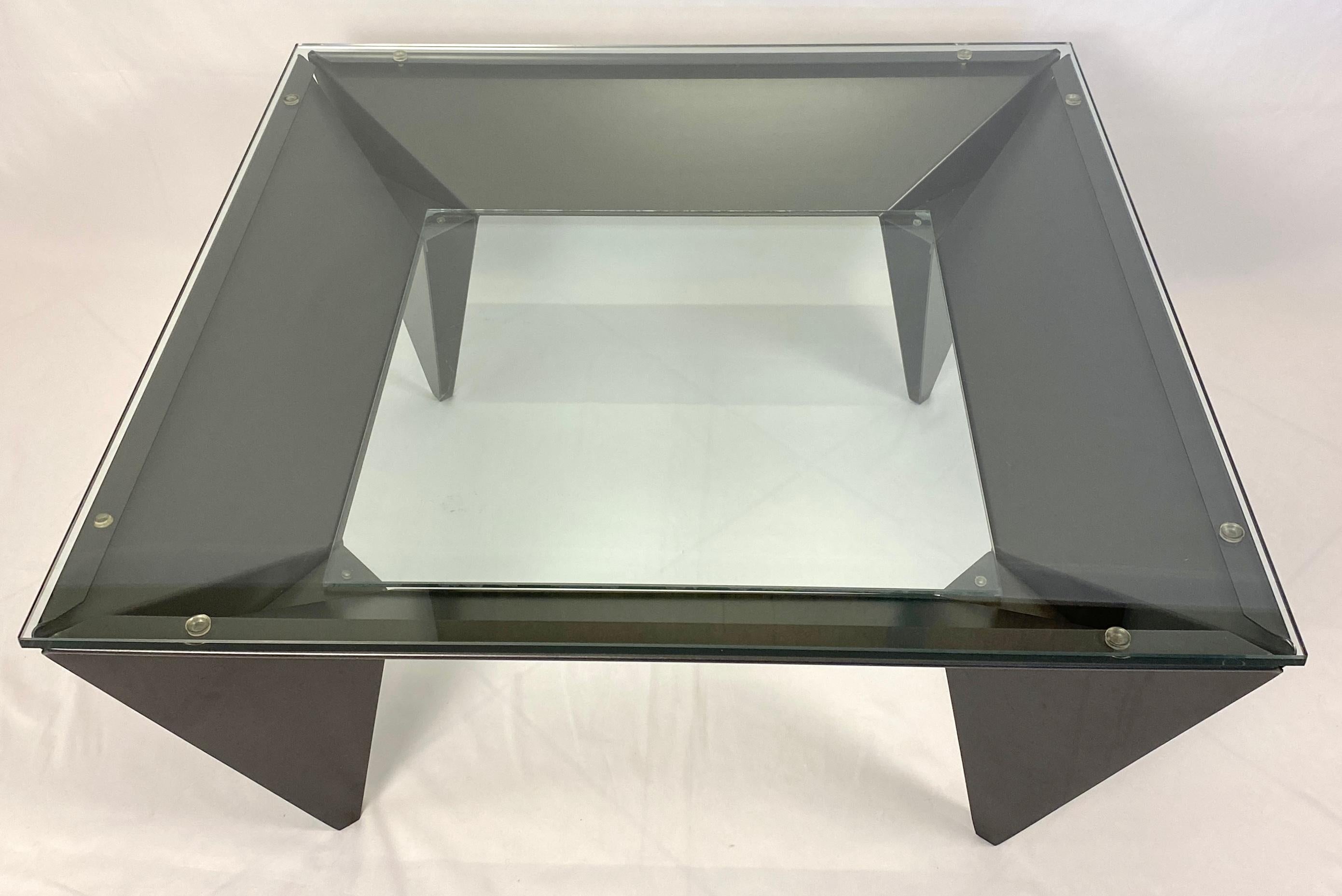 Table basse vintage en acier et verre conçue par Elaine Cohen pour DIA Bon état - En vente à Miami, FL
