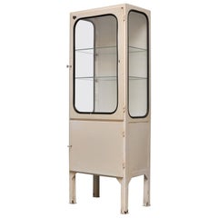 Retro Steel and Glass Medical Cabinet, 1970s