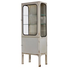 Vintage Steel and Glass Medical Cabinet, 1970s