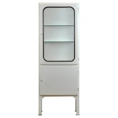 Retro Steel and Glass Medical Cabinet, 1970s