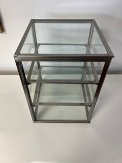 Armoire médicale vintage en acier et verre