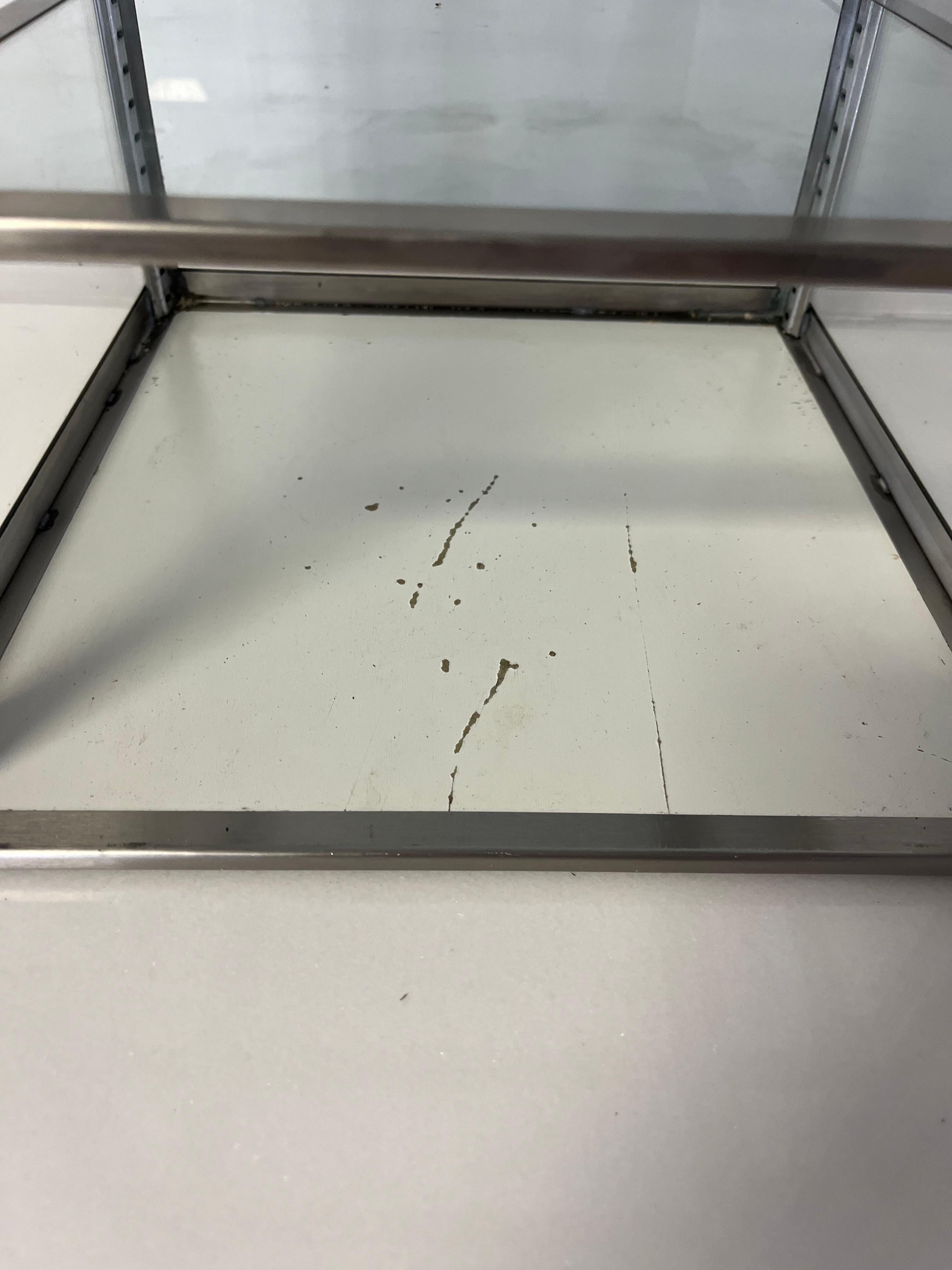 Vintage Steel and Glass Medical Cabinet For Sale 1