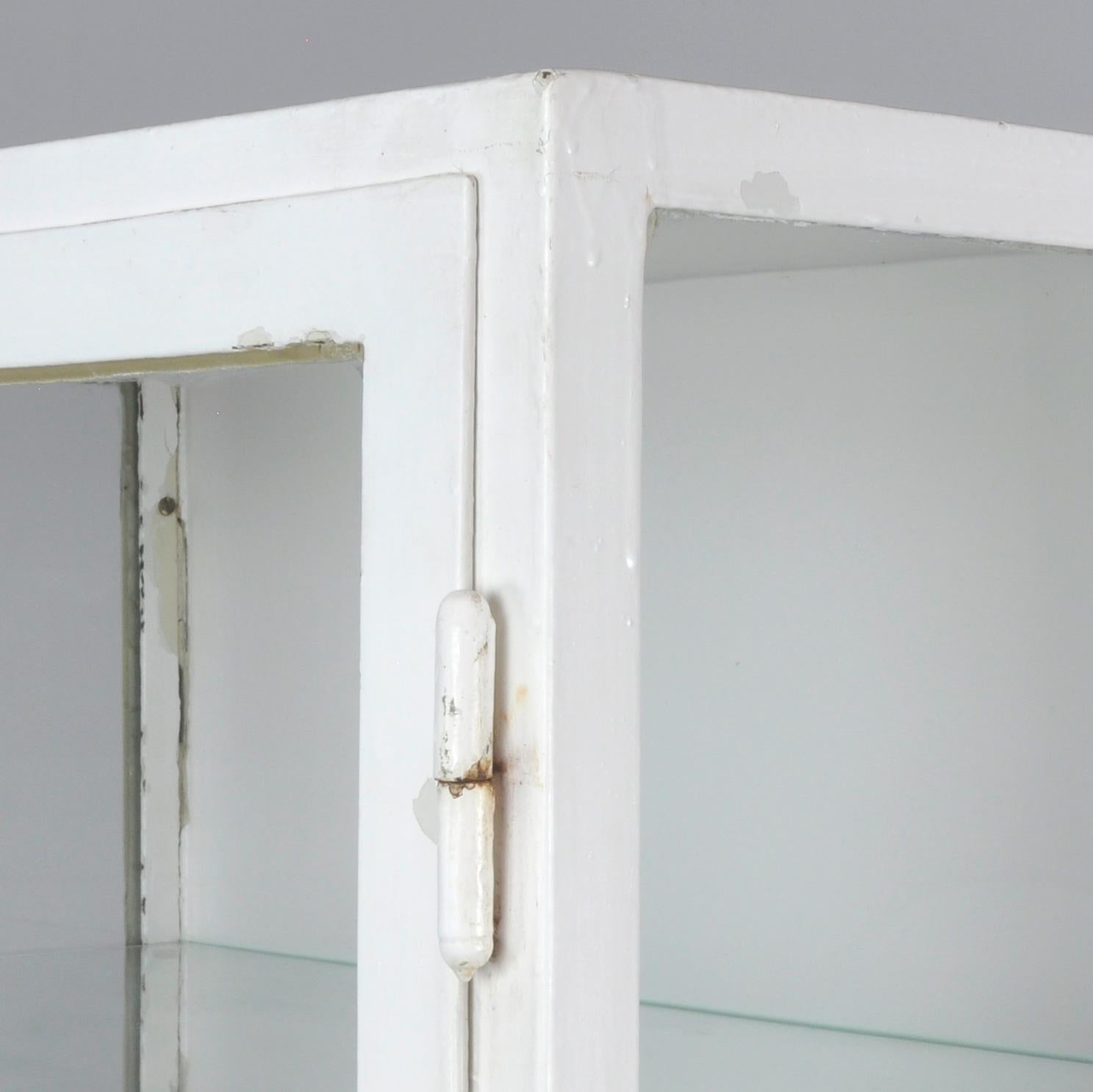 Mid-20th Century Vintage Steel and Glass Medical Display Cabinet, 1940s