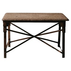 Vintage Steel And Terrazzo Center Table From France, Circa 1940