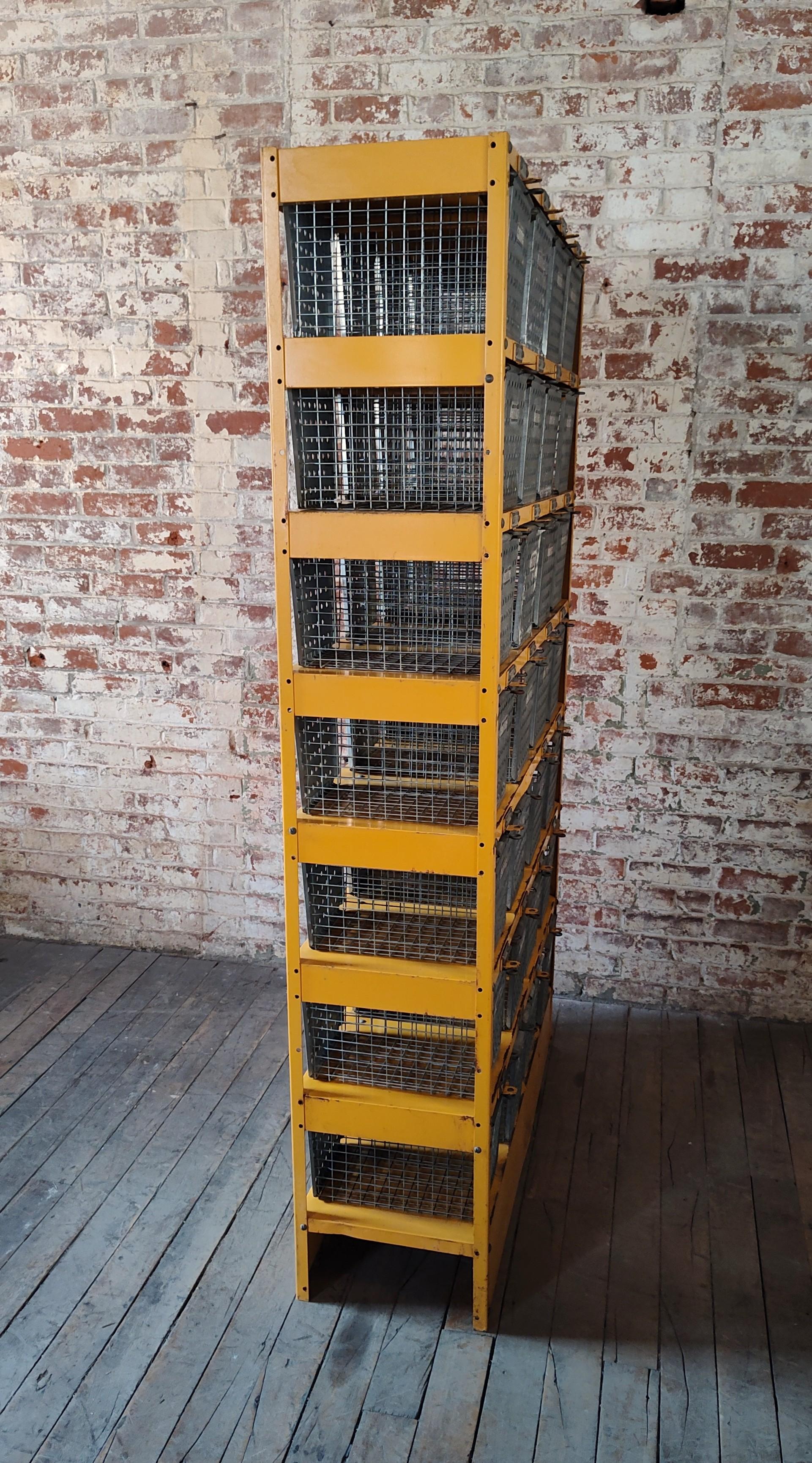 Vintage Steel Bin Storage Cabinet For Sale 7