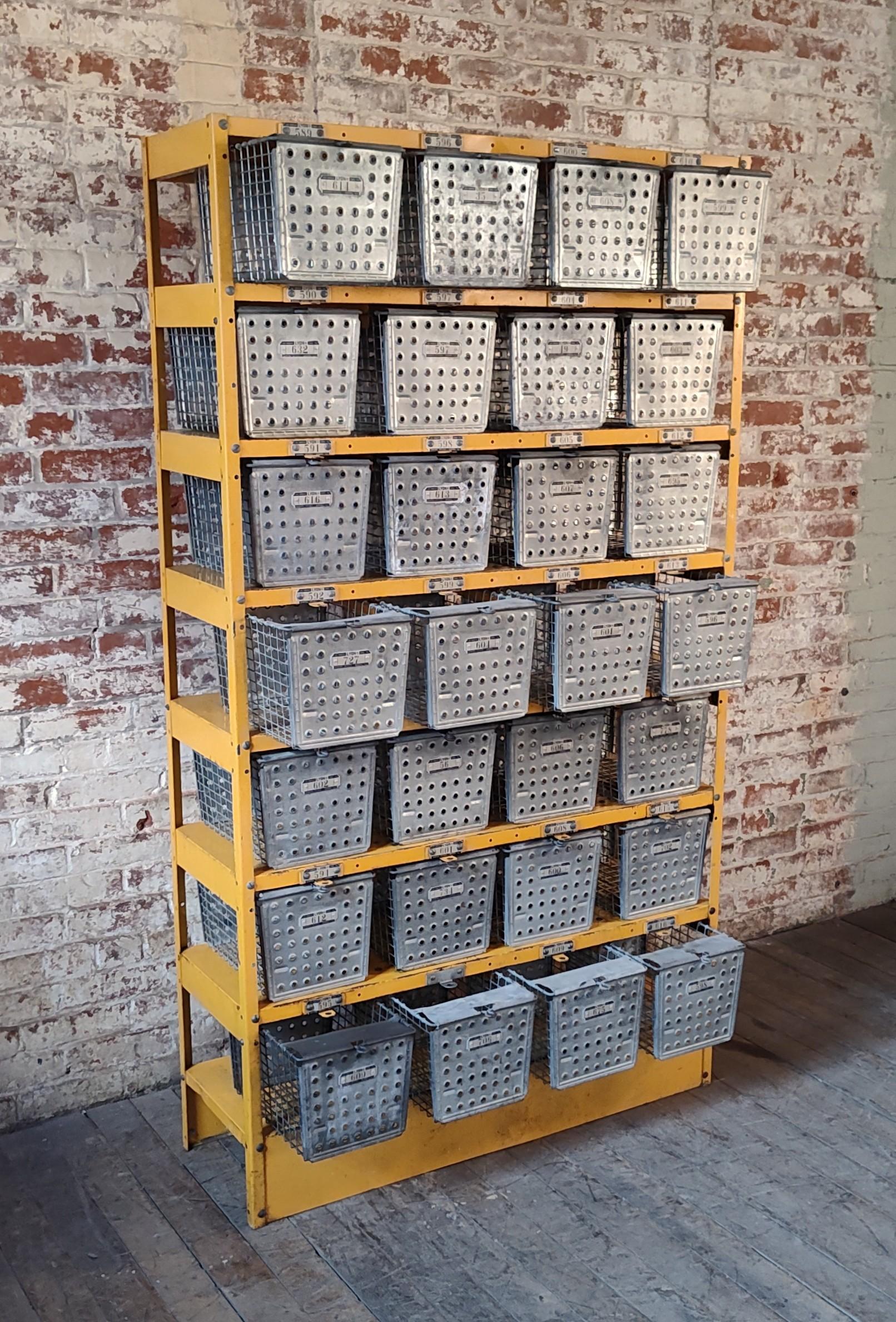 Vintage Steel Bin Storage Cabinet For Sale 1