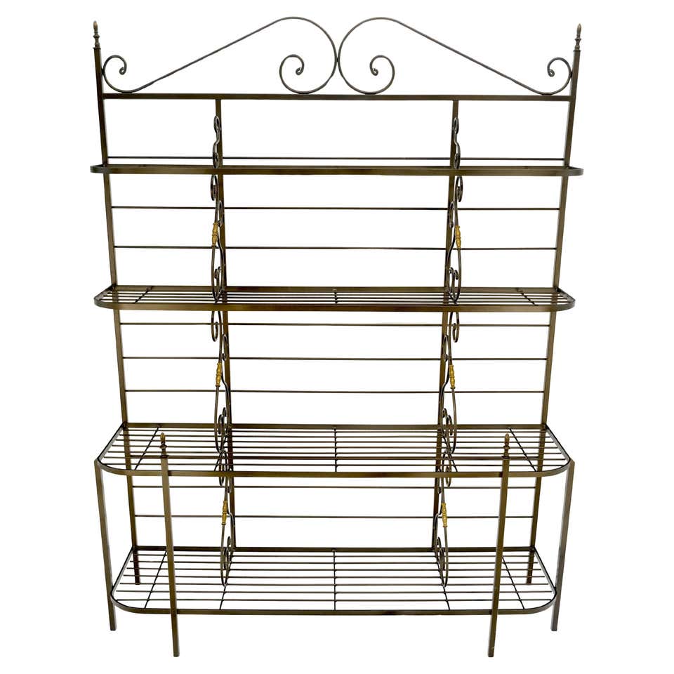 French Bread Racks Large French Boulangerie or Baker's Rack of Wrought Iron, Brass, and ...