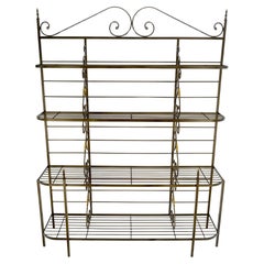 Vintage Steel & Brass Baker's Rack MINT