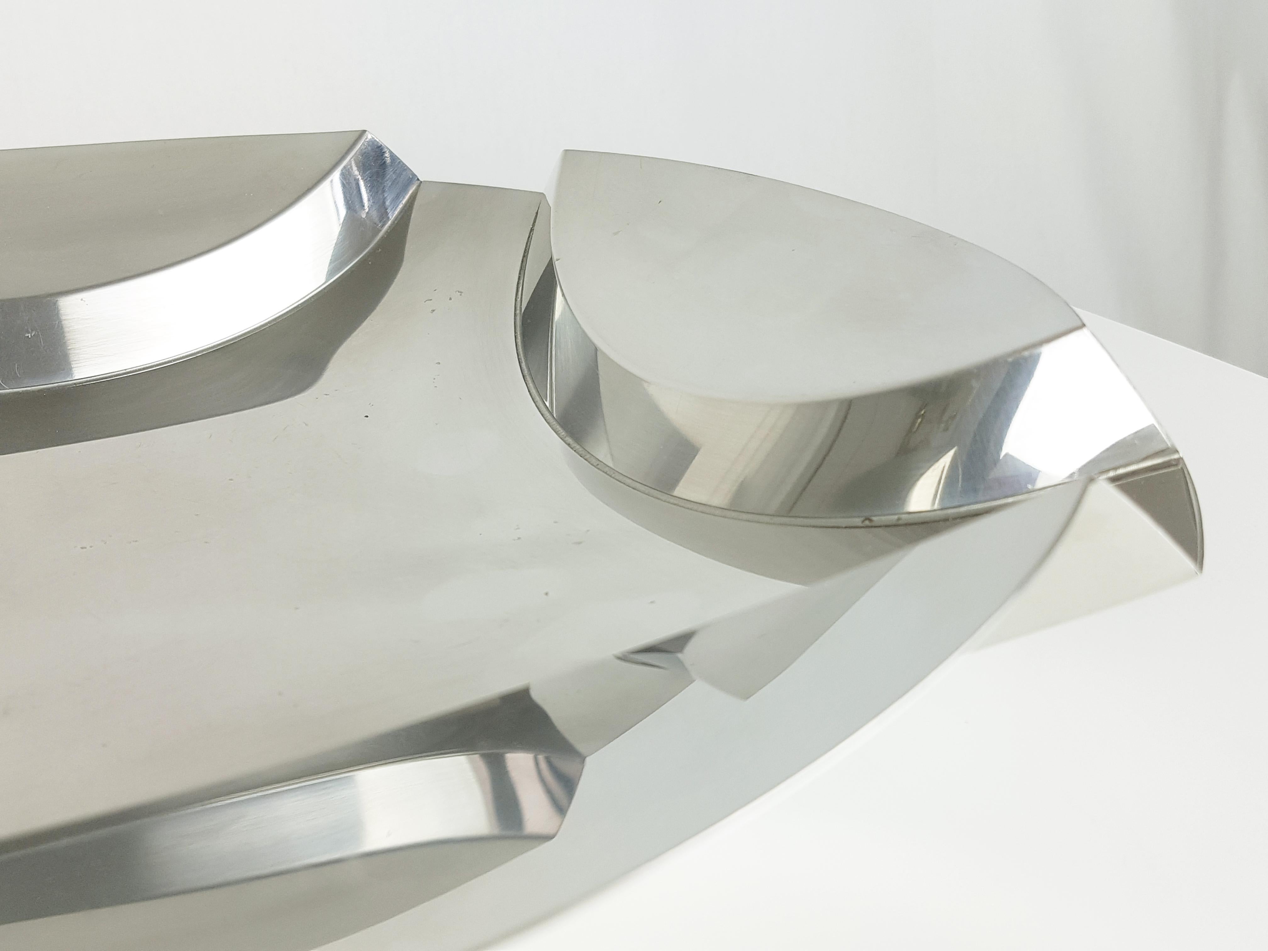 European Vintage Steel Centerpiece by A. Panzeri for Robots Milano, 1970s For Sale