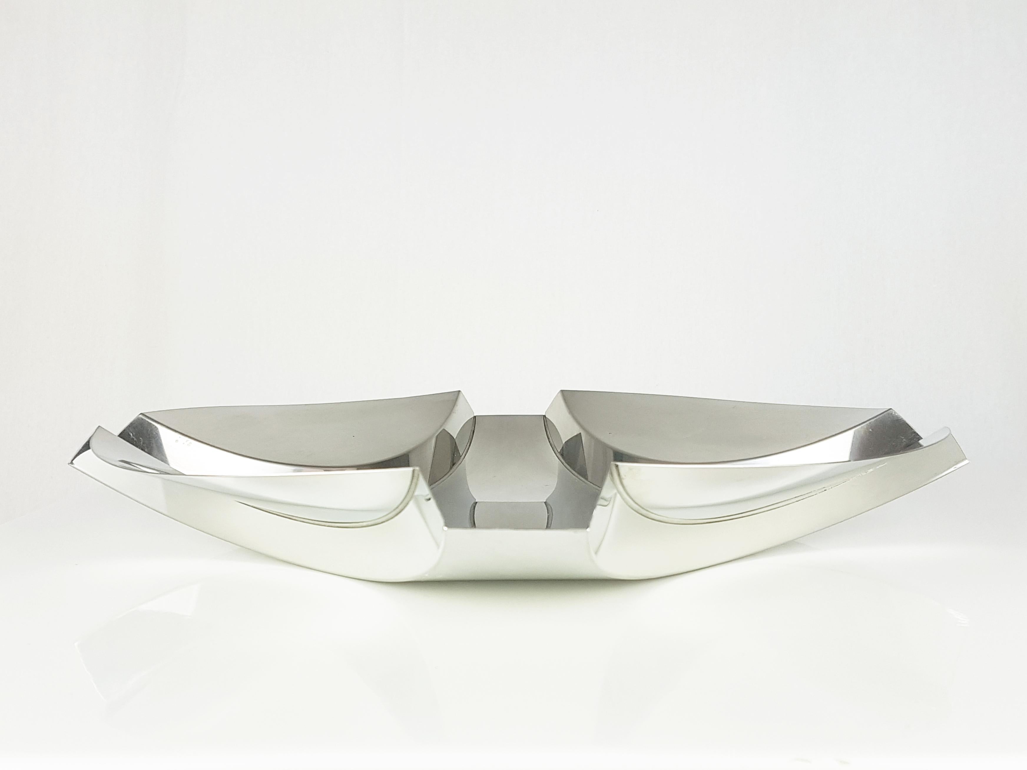 Metalwork Vintage Steel Centerpiece by A. Panzeri for Robots Milano, 1970s For Sale