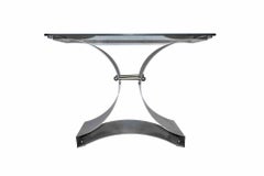 Vintage Steel Coffee Table by François Monnet, France 1970s