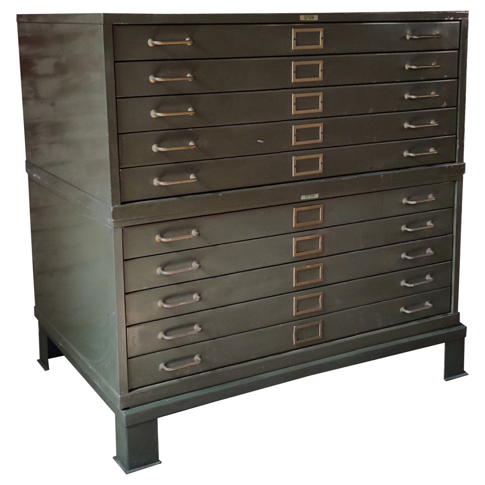 Vintage Steel Double Stack Flat File
