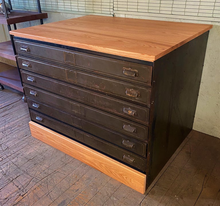 Vintage Steel Flat File For Sale at 1stDibs