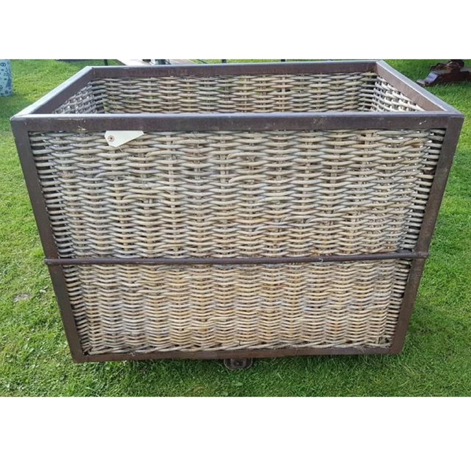 wicker laundry basket with wheels